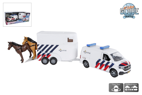 Kids Globe VW politie met paardentrailer NL 28cm