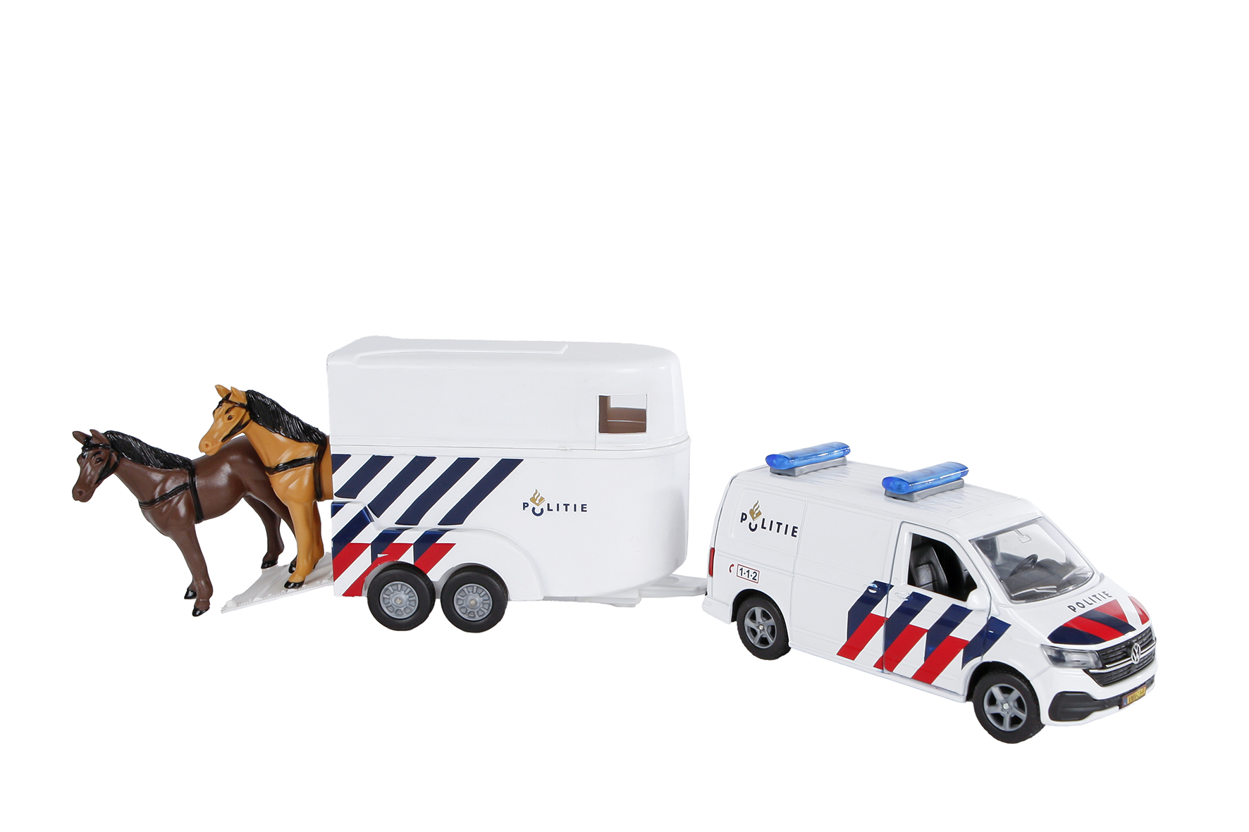 Kids Globe VW politie met paardentrailer NL 28cm