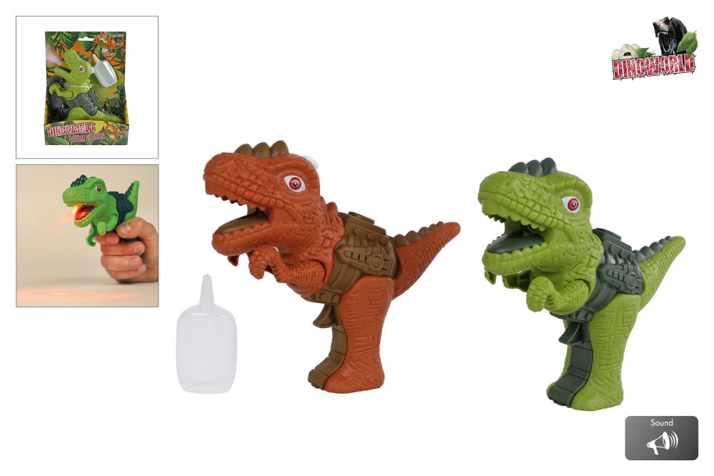 DinoWorld dinosaurus met stoom licht en geluid 17cm 2ass