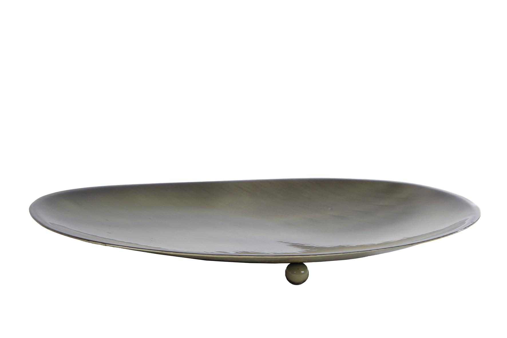 Dienblad Olaf bol pootjes antiek groen metaal 26x19x3cm