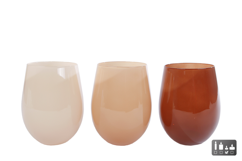 Windlicht Martien terra glas 7,2x5x12cm ass.