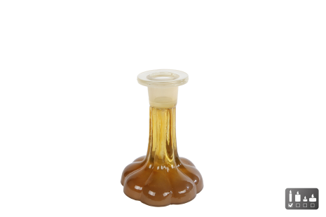 Kandelaar Eline bruin/crme glas 9x9x10cm