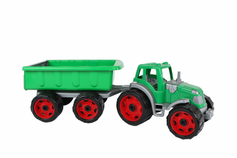 2-Play tractor met aanhanger groen 52,5x19x16,5cm