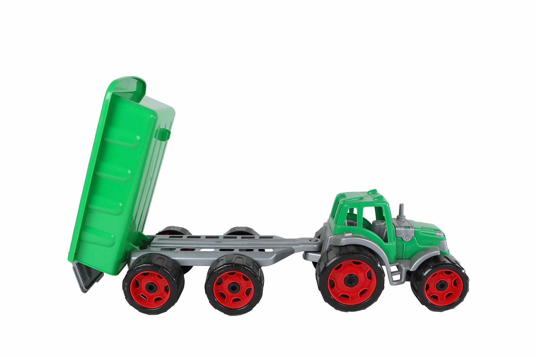 2-Play tractor met aanhanger groen 52,5x19x16,5cm
