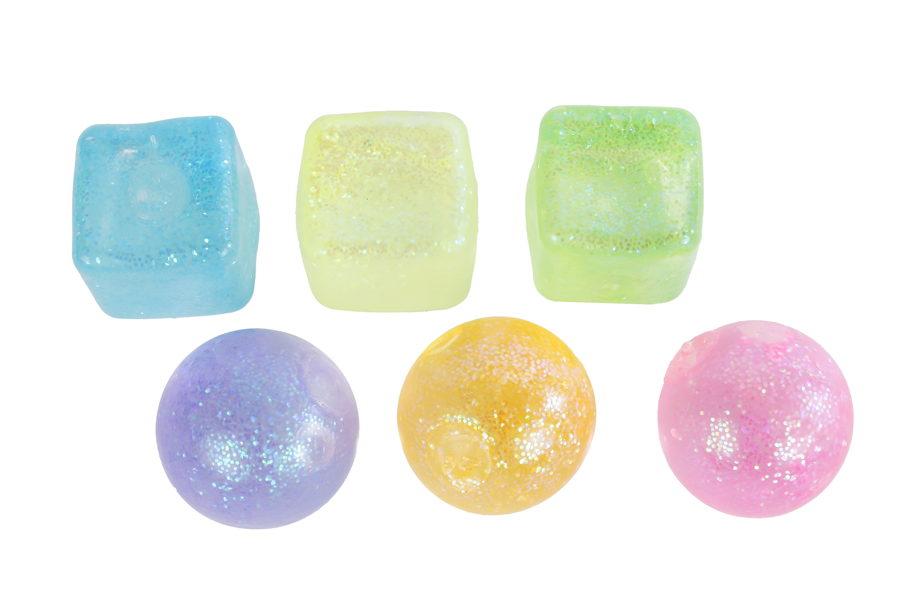Sugar mellow knijpbal/vierkant met suikergel 6cm 6ass