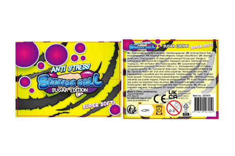 Sugar mellow knijpbal/vierkant met suikergel 6cm 6ass