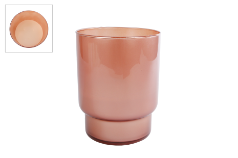 Kaars 3-wick 40uur parafine gl.terra kaars/glas 14x14x18,5cm