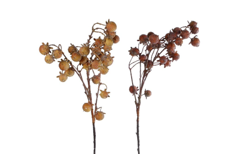 Kunstbloem Pomegranate groen/bruin 2 assorti 90cm