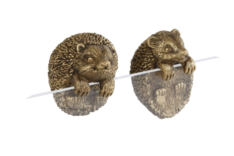 Sculptuur Egel goud polystone 2 assorti 6x5x7cm