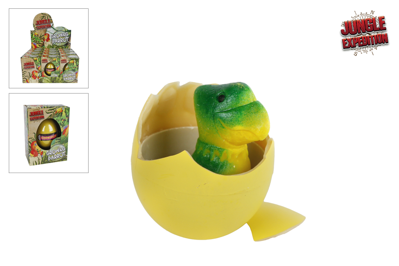 Jungle Expedition ei met groeiende pagegaai 6cm