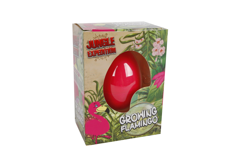Jungle Expedition ei met groeiende flamingo 6ass 6cm