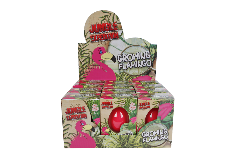 Jungle Expedition ei met groeiende flamingo 6ass 6cm