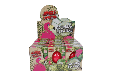 Jungle Expedition ei met groeiende flamingo 6ass 6cm