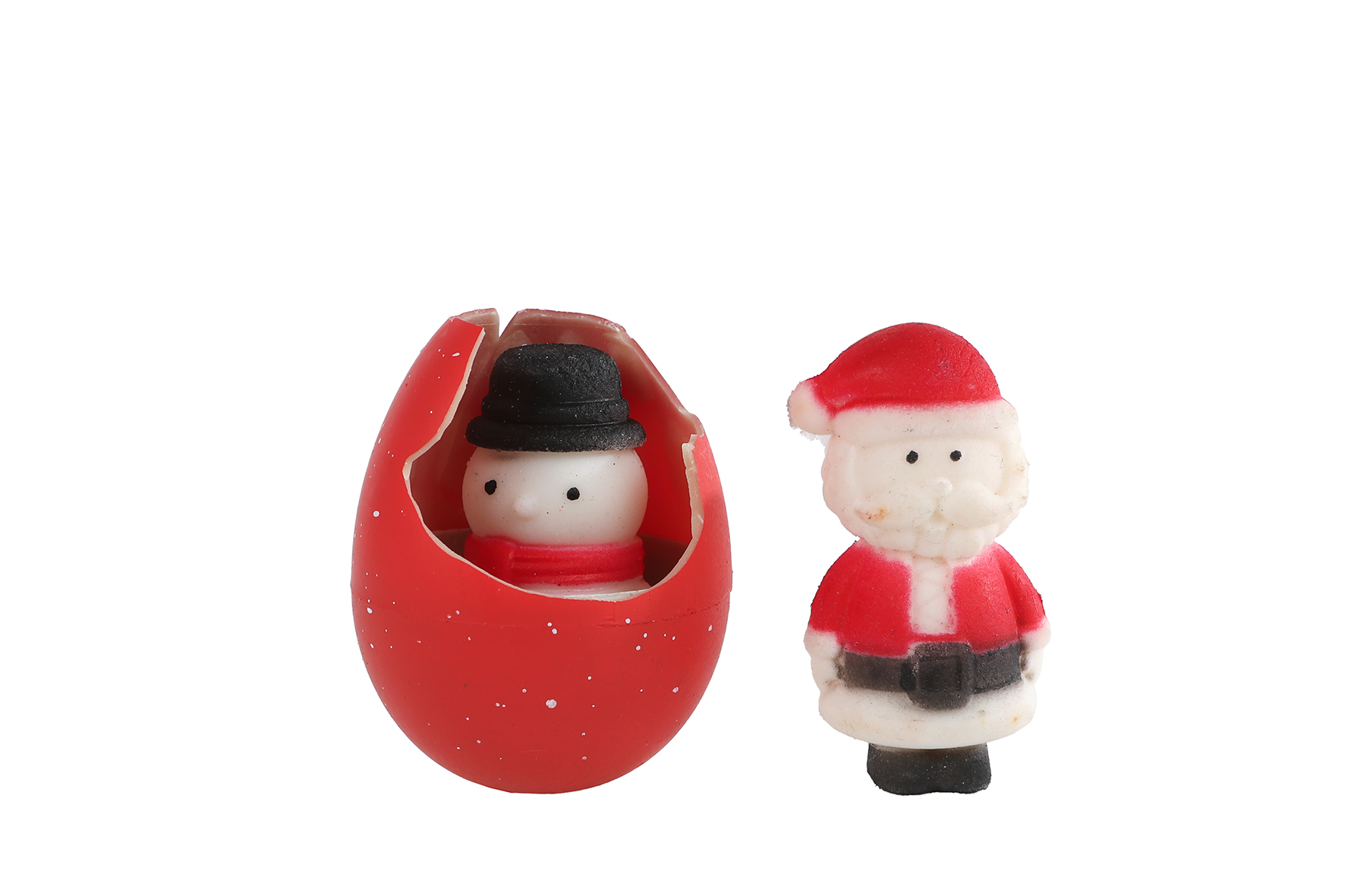 Ei met groeiende kerstman/sneeuwpop 2ass 6cm
