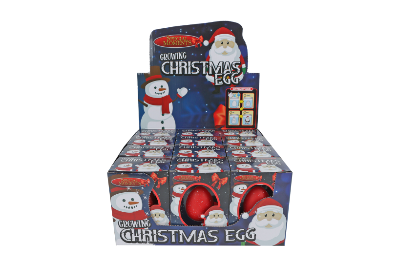 Ei met groeiende kerstman/sneeuwpop 2ass 6cm