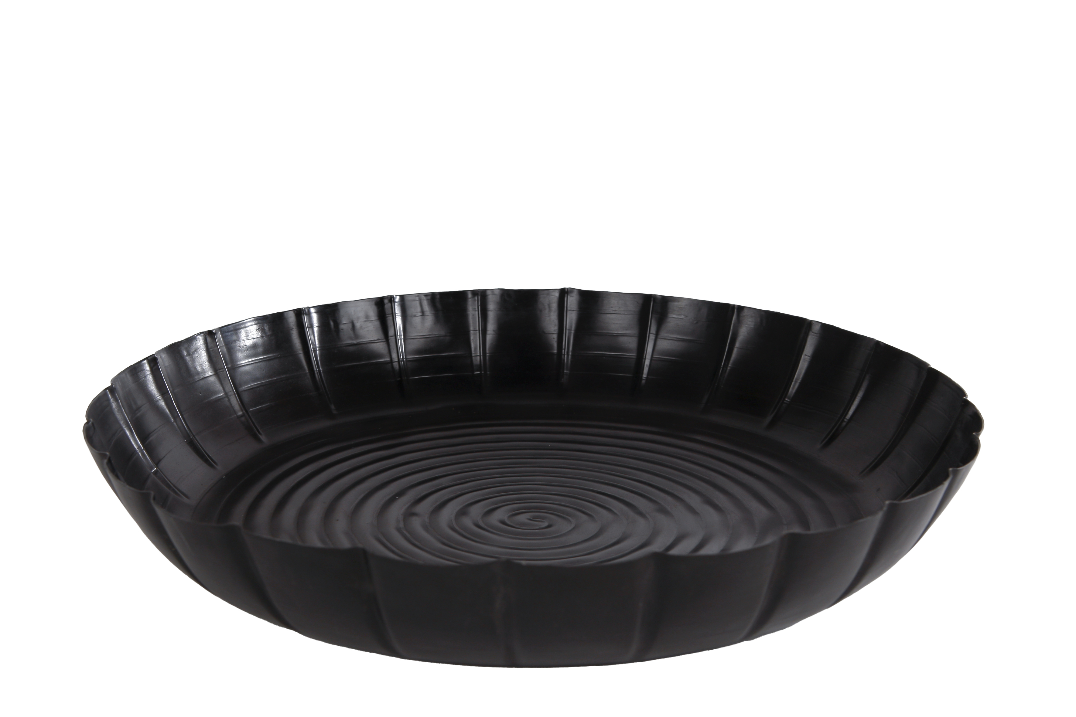 Onderbord Hans M oud zwart metaal 34x34x4cm