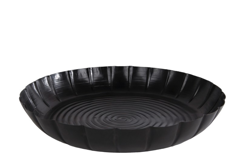 Onderbord Hans M oud zwart metaal 34x34x4cm