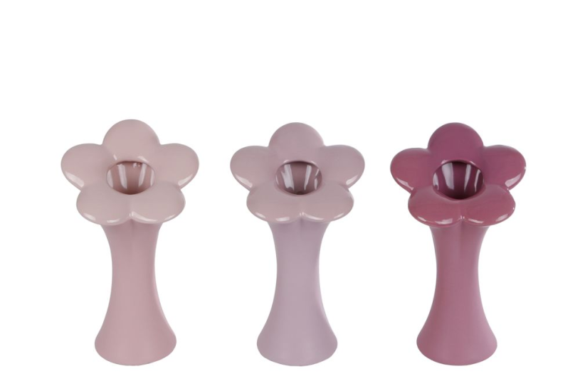 Vaas Bloem M lila/roze/fuchsia a3 aardew 11x9,5x20cm