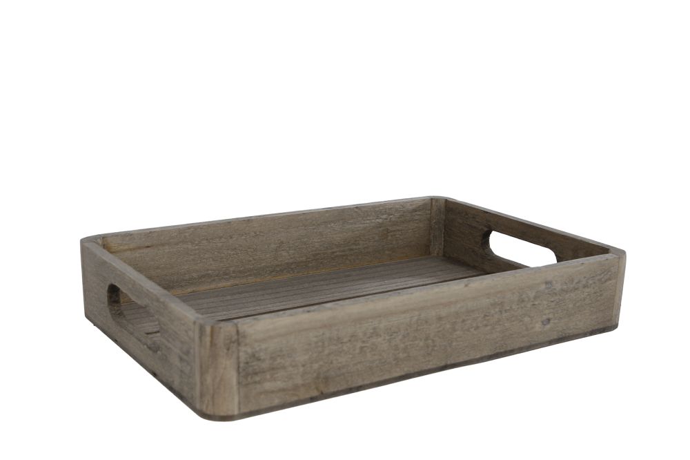 Dienblad Kai S grijs hout 18x27x4,5cm