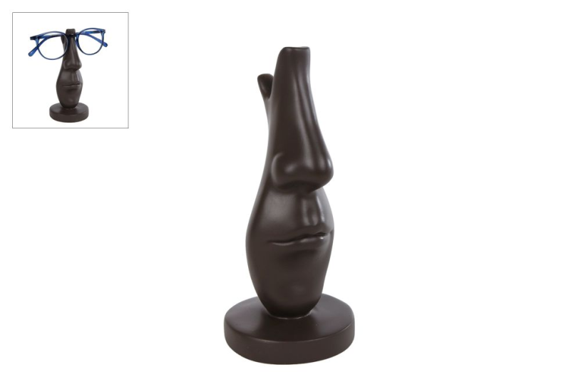 Sculptuur Glass holder antiek bruin polystone 7x7x15,2cm