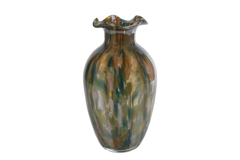 Vaas Elin XL bruin/groen glas 16,5x16,5x29cm
