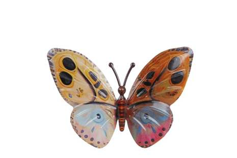 Muurdecoratie Vlinder Monarch S metaal 24x1x16,5cm