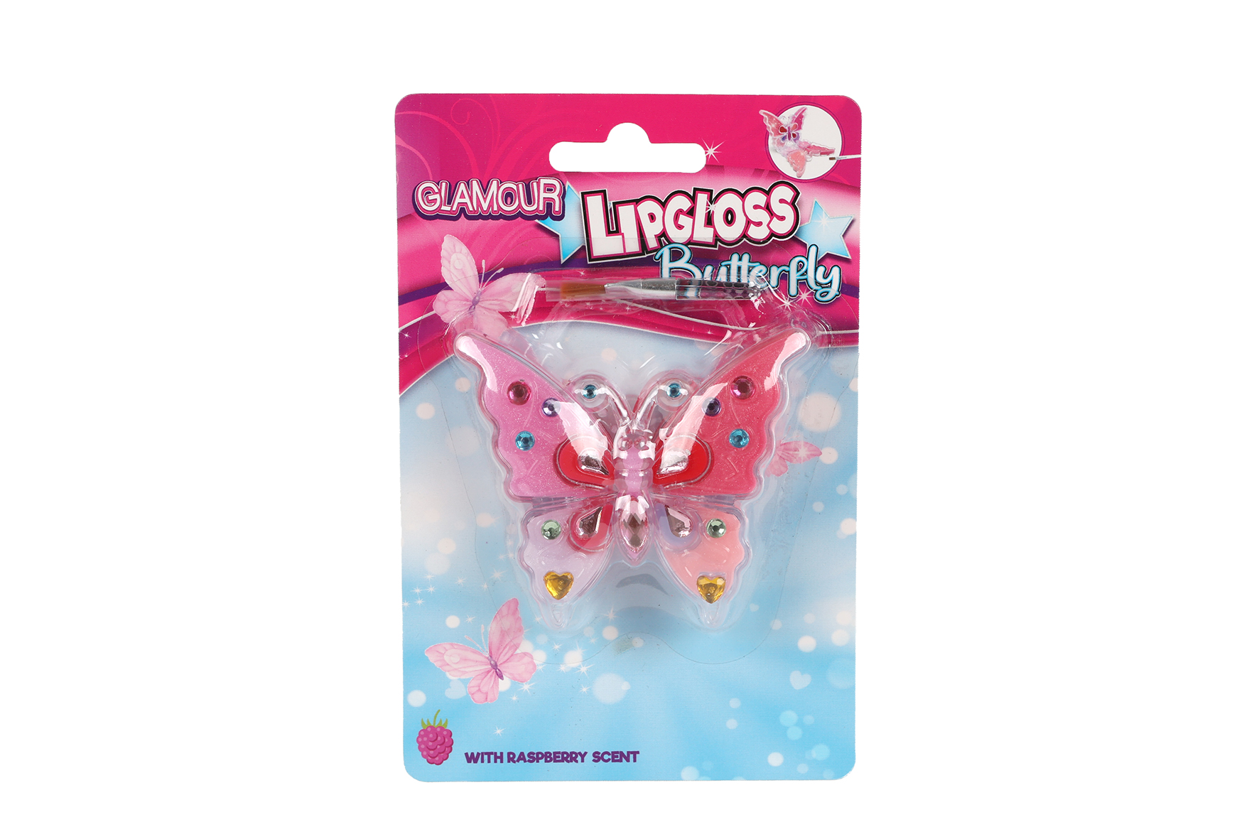 Glamour lipgloss vlinder assorti in dusplay