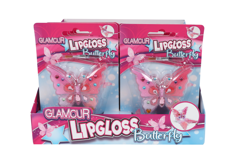 Glamour lipgloss vlinder assorti in dusplay