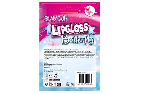 Glamour lipgloss vlinder assorti in dusplay