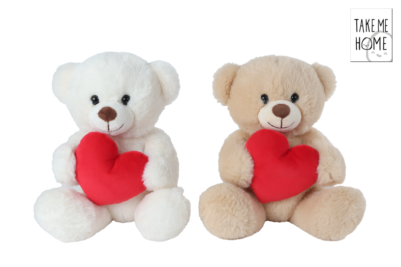 Take Me Home pluche beer met hart 2ass 21cm