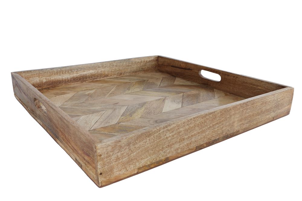 Dienblad Jesse L naturel mango 46x46x6cm