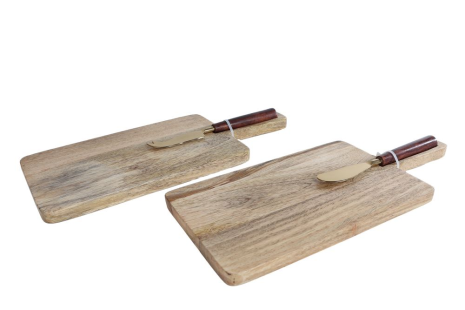 Kaasplank Mary naturel/goud a2 mango 15x35x3,5cm