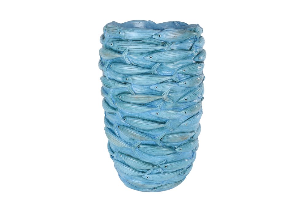 Vaas Fish blauw fiberglas 28,5x28x44,5cm