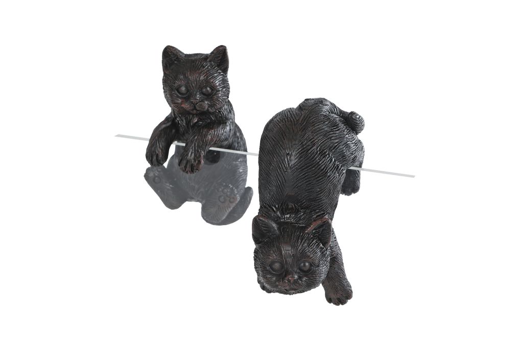 Hang sculptuur Cat zwart polystone 5,5x5x9cm assorti