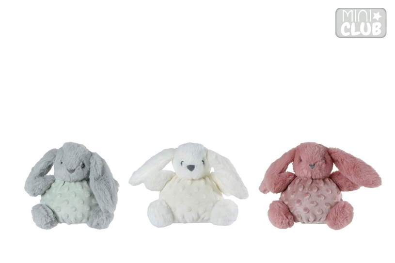 Mini Club rammelaar konijn structuur pluche 3ass 16cm