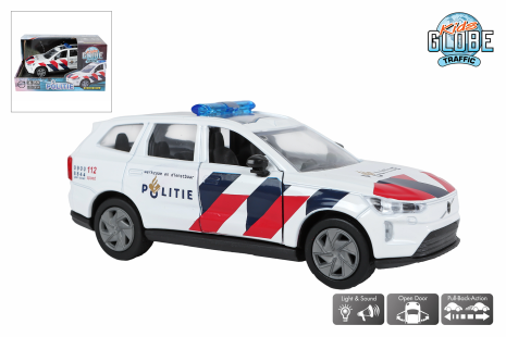 Kids Globe Politie Volvo EX90 NL L/G pull back 13,5cm