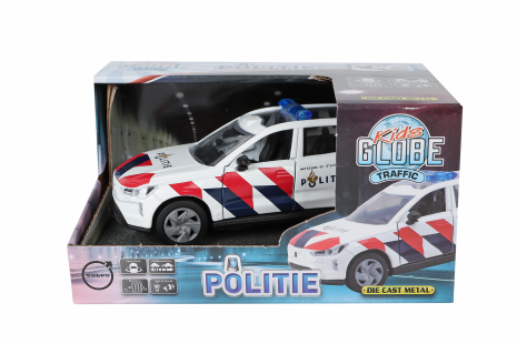 Kids Globe Politie Volvo EX90 NL L/G pull back 13,5cm