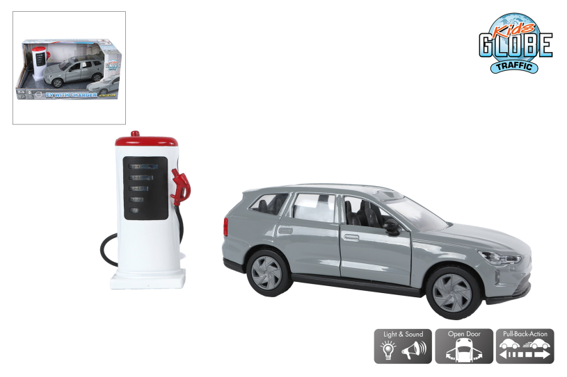 Kids Globe Volvo EX90 met oplaadpaal licht en geluid 13,5cm