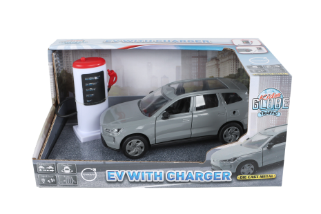 Kids Globe Volvo EX90 met oplaadpaal licht en geluid 13,5cm