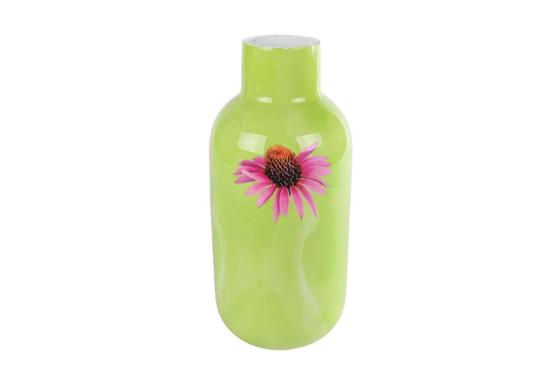 Vaas Zonnehoed groen metaal 11x11x25cm