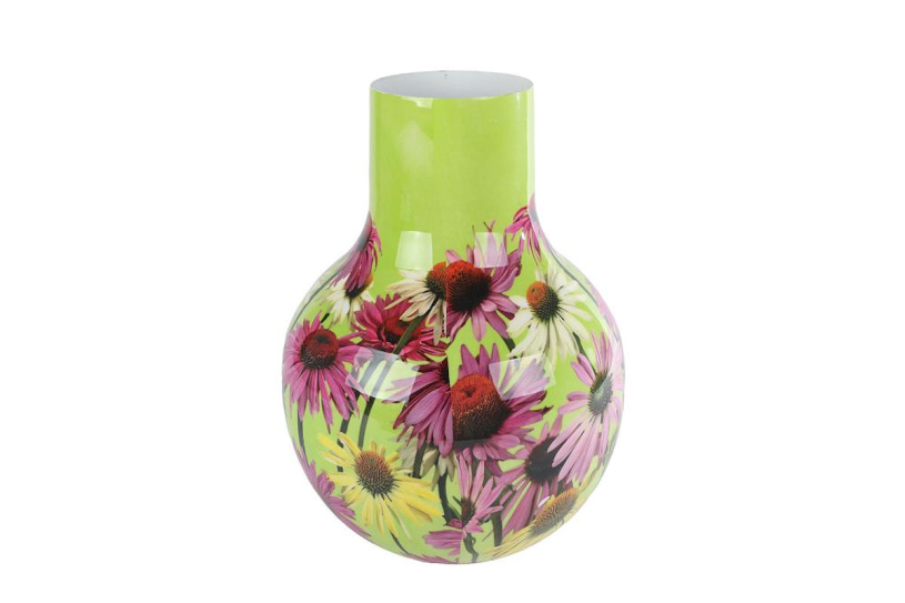 Vaas Zonnehoed groen metaal 22x22x30cm