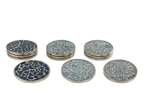 Onderzetter Julie mixed color hout 10cm set 4 stuks