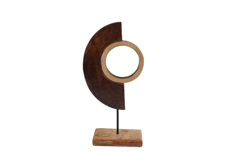 Sculptuur Art' S o/voet naturel/zwart mango 13x6x36cm