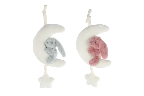 Mini club muziekdoos konijn pluche 2ass 35cm