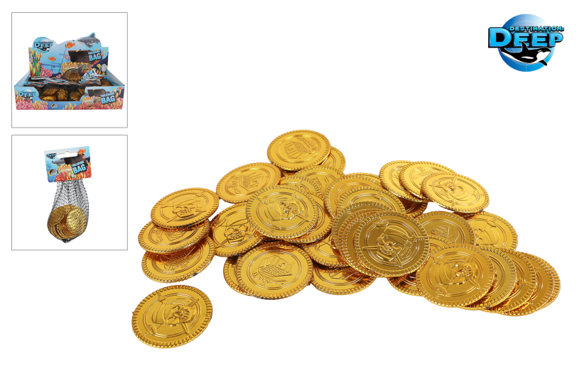 Destination Deep gouden munten 40 stuks in netje