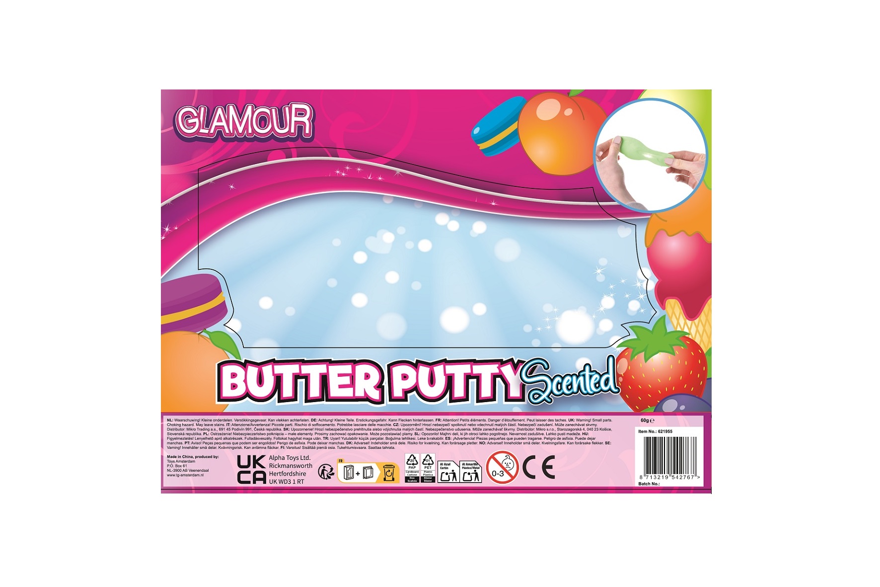 Glamour Super Goo boterputty 60gram 5ass kleur 20cm