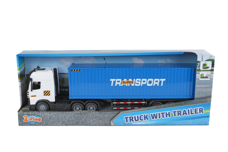 2-Play Vrachtwagen met oplegger frictie licht en geluid 38cm