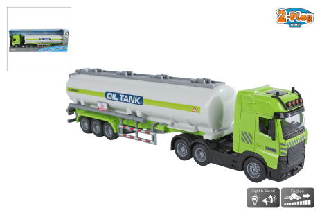 2-Play Vrachtwagen met tank frictie licht/geluid 38cm