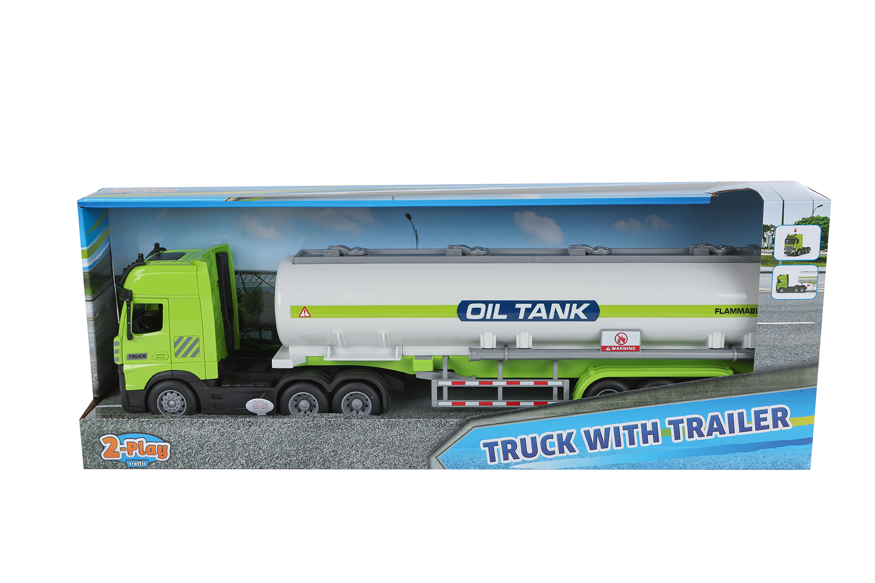 2-Play Vrachtwagen met tank frictie licht/geluid 38cm