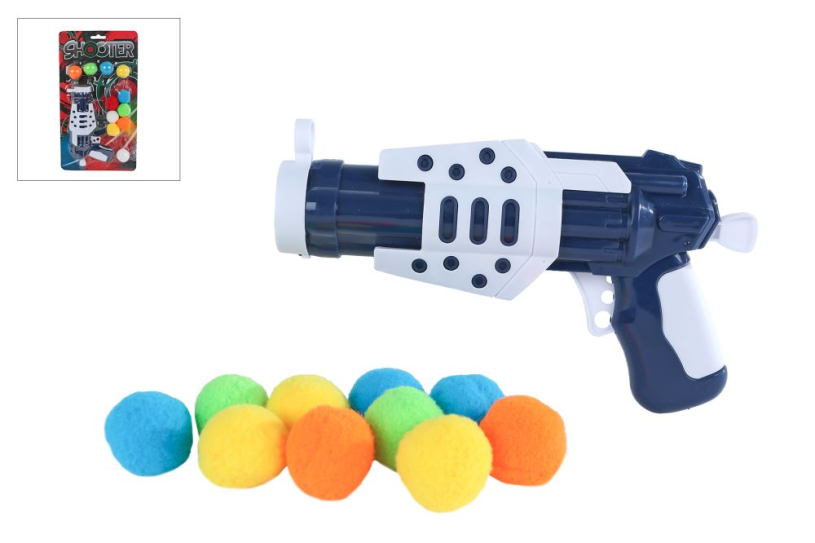 Pistool met 11 soft balletjes 17,5cm